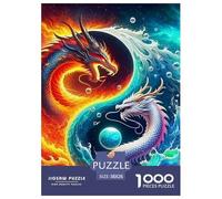 Dragon 1000 Piece Divine Dragon Jigsaw Puzzle for Adults Educational Challenge for Challenging Family Activity Games Colorful Hard Puzzle for 38x26cm/1000pcs Family Decorations