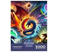 Dragon 1000 Piece Divine Dragon Jigsaw Puzzles Handwork Challenging Adults Age 12 Years Up - Challenge Edition for Home Decor Gifts 70x50cm/1000pcs