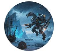 Dragon 1000 Piece Jigsaw Puzzles Dragon Science Fiction Drachen Round Puzzle Difficult Challenge for Adults Kids 14+ Family Game Impossible Puzzle for Home Decoration 1000pcs (67.5x67.5cm)