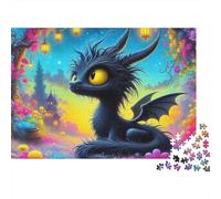 Dragon 1000 Piece Puzzles Beautiful View Black Baby Dragon Home Decoration Decompression Jigsaw for Men And Women Challenging Puzzles Jigsaw Puzzles for Adults 52x38cm/1000pcs