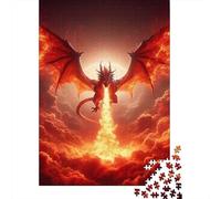 Dragon 1000 Pieces Recycled Paper Fire Breath Dragon Puzzle Adults Reusable Stress Relief Challenging Fun Leisure Activity 52x38cm/1000pcs