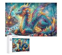 Dragon 1000Pc Jigsaw Puzzles Suitable Adults Kids Science Fiction Jigsaws Creative Gift Loved Ones Family Activity Challenging Design Stress Relief 1000 PCS