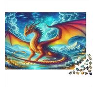 Dragon 1000Pc Recycled Paper Jigsaw Puzzles | for Adults Red Dragon Flying in Sky Sustainable & Giftable 52x38cm/1000pcs