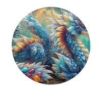 Dragon 120 Piece Round Jigsaw Puzzle Science Fiction Animal Shape Family Bonding Educational Puzzle Stress Relief Gift Idea Home Decor Whimsical Design 120 PCS
