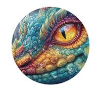 Dragon 120 Piece Round Puzzle Science Fiction Animal Shape Durable Premium Puzzle Stress Relief Relaxing Activity Home Decor Challenging Educational 120 PCS