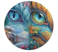 Dragon 195 Piece Circular Puzzle Science Fiction Animal Shape Durable Large Puzzle Stress Relief Home Decor Creative Challenge Educational Challenging 195 PCS