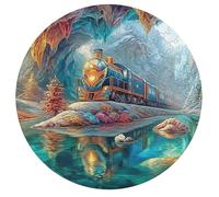 Dragon 195 Piece Round Jigsaw Puzzle Science Fiction Animal Shape Premium Brainteaser Puzzle Relaxing Activity Home Decor Gift Educational Challenging 195 PCS