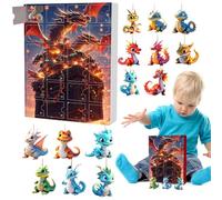 Dragon 2024, 24-Days Dinosaur Christmas Ornaments Pendant Decor Christmas Countdown Calendar 2024, 2D Flat Acrylic Flying Dragon Pendant Christmas Tree Decorations For Kids Adults