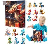 Dragon 2024 2D Advent Calendars Dinosaur Pendant Toy 24 Days Countdown To Christmas, Cute Creative 2D Dinosaur Ornaments Dinosaur Pendant Toy For Teens Adults