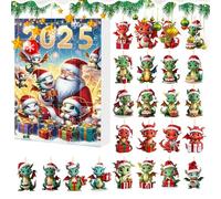 Dragon 2025, 10.24x7.09x1.18 Inches 24-Day Acrylic Countdown for Create Treasured Memories Holiday Fun, Fantasy-Themed Christmas Tree Decor for Kids and Adults Acrylics 200g