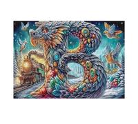 Dragon 300 Piece Premium Jigsaw Puzzle Science Fiction Adult Jigsaws Brain Training Hobby Home Decor Winter Gift Unique Shaped Recycled Cardboard 300 PCS