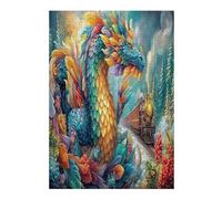 Dragon 300 Pieces Classic Jigsaw Puzzle Science Fiction Puzzle for Adults Decompression Wall Art Mental Exercise Lightweight Recycled Material 300 PCS