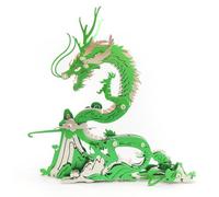 Dragon 3D Metal Puzzle Kit DIY Assembly Model | 90+PCS Eastern Mythology Green Dragon | Creative Desk Decor for Home & Office Display(Cyan)
