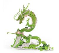 Dragon 3D Metal Puzzle Kit DIY Assembly Model | 90+PCS Eastern Mythology Green Dragon | Creative Desk Decor for Home & Office Display(Green)