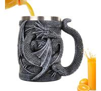 Dragon 3D Mug - Stainless Steel Tankard Novelty Novelty Novelty | 568ml Medieval Coffee with Carved Handle for Beer or Tea Drinking Theme Parties Decorative Drinking Set up