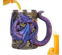Dragon 3D Mug - Stainless Steel Tankard Novelty Novelty Novelty | 568ml Medieval Coffee with Carved Handle for Beer or Tea Drinking Theme Parties Decorative Drinking Set up