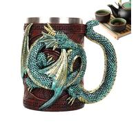 Dragon 3D Mug - Stainless Steel Tankard Novelty Novelty Novelty | 568ml Medieval Coffee with Carved Handle for Beer or Tea Drinking Theme Parties Decorative Drinking Set up