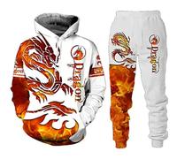 Dragon 3D Printed Men's Hoodies/Trousers/Tracksuit Long Sleeve Warm Sports Suits (dragon3, 3XL)