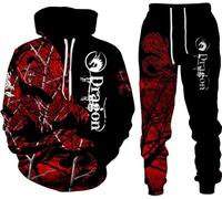 Dragon 3D Printed Men's Hoodies/Trousers/Tracksuit Long Sleeve Warm Sports Suits, Dragon4., L