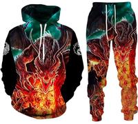 Dragon 3D Printed Men's Hoodies/Trousers/Tracksuit Long Sleeve Warm Sports Suits, Dragon5., XXXL