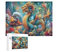 Dragon 500 Piece Jigsaw Puzzles Adults Children Science Fiction Jigsaws After-Gym Relaxation Brainteaser Puzzle Fitness Lovers Stress Buster 500 PCS