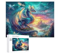 Dragon 500 Piece Jigsaw Puzzles Adults Children Science Fiction Jigsaws After-Gym Relaxation Brainteaser Puzzle Fitness Lovers Stress Buster 500 PCS
