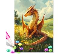Dragon 5D Diamond Art Kits Adults 12x16 Inch Diamond Art Kit for Beginners, DIY Full Drill Diamond Painting Gem Art and Crafts, for Gift Home Wall Decor 10135