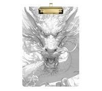 Dragon Acrylic Clip Board Folder Standard Letter A4 Size Hard Board for Nursing Student Trade Quest Gold 12x9in Tablas para escribir