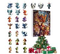 Dragon Advent Calendar 2024, 24 Days Of Christmas Collectible Funny Dragon Set, Dinosaur Advent Calendar With 24 Unique 2d Acrylic Dragon Ornament for Kids Adults