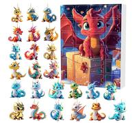 Dragon Advent Calendar,2D Acrylic Dragon Hanging Pendant,Christmas Tree Creative Pendant Holiday Decorations,Cute Doll Toys Gift Decoration Collectible Decor