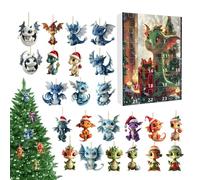 Dragon Advent Calendars 2025, Dragon Christmas Tree Ornaments, Christmas Countdown Calendar, 2D Acrylic Hanging Pendant Decorations For Kids