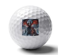 Dragon And Castle Funny Printed Golf Ball Personalized Practice Balls Cool Accessories Gifts for Golfers Dads Men Women