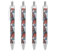 Dragon And Castle Smooth Retractable Ballpoint Pens Personalized Rolling Ball Pen Black Ink Office Supplies for Men Women 4 PCS