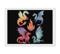 Dragon and Fire Rainbow Round Diamond Art Painting Kits