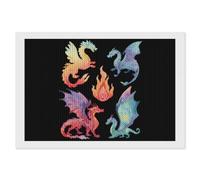Dragon and Fire Rainbow Round Diamond Art Painting Kits