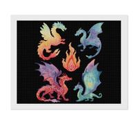 Dragon and Fire Rainbow Round Diamond Art Painting Kits