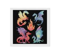 Dragon and Fire Rainbow Round Diamond Art Painting Kits