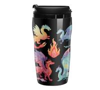Dragon and Fire Rainbow Travel Mug with Lid Coffee Cup 250ml