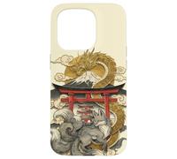 Dragon and Nine Tailed Fox Japanese Mythology Art Print Case for iPhone 15 Pro