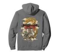 Dragon and Nine Tailed Fox Japanese Mythology Art Print Pullover Hoodie