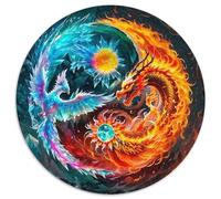 Dragon And Phoenix 1000 Piece Jigsaw Puzzle for Kids And Adults Tai Chi Yin Yang Brainteasing Jigsaws Educational Games Creativity & Gift Giving 1000pcs (67.5x67.5cm)