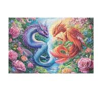 Dragon And Phoenix Facing Over Stream 1000-piece Jigsaw Puzzle Bundle Family Puzzle Lovers Brain Training Mindful Activity Spring Recycled Cardboard 1000 PCS