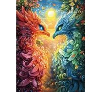 Dragon And Phoenix in Colorful Sky 300 Piece Jigsaw Puzzle for Adults Mitos Fantástico Jigsaw Cozy Night In Activity Colourful Challenge Great Gift for Puzzle Lovers Stress Reliever 300 PCS
