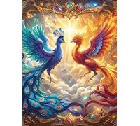 Dragon And Phoenix Yin-Yang Art 1000 Piece Jigsaw Puzzle for Adults Wildlife Pet Jigsaw Weekend Chill Out Activity Challenging Colourful Puzzle for Friends 1000 PCS