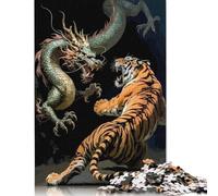 Dragon And Tiger Confrontation Puzzle 1000 Pieces Jigsaws Wooden Puzzles for Adults & Teenager Jigsaw Puzzles for Adults Teenagers 1000pcs (75x50cm)