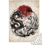 Dragon And Tiger Ink Battle Jigsaw Puzzle for Adults, 1000 Pieces, 52x38cm/1000pcs, Quiet Home Activity, Evening Leisure And Puzzle Lovers