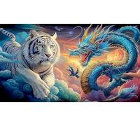 dragon and tiger Puzzle for Adults 1000 Pieces - Recycled Paper Wall Decoration & Fun 38x26/1000pcs