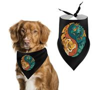 Dragon And Tiger Yin And Yang Funny Dog Bandana Soft Triangle Pet Bibs Summer Puppy Scarf Tie Neckerchief for Dogs Cats Pets