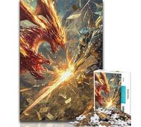 Dragon And Warrior Jigsaws 1000 Pieces for Teenagers,for Educational Game Challenge Toy for Is Ideal As A Gift for The Whole Family (75x50cm)