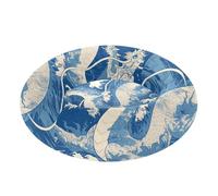 Dragon and Waves Pet Dog Beds Warm & Cozy fluffier Cave Bed for Small Size Pets Sleeping